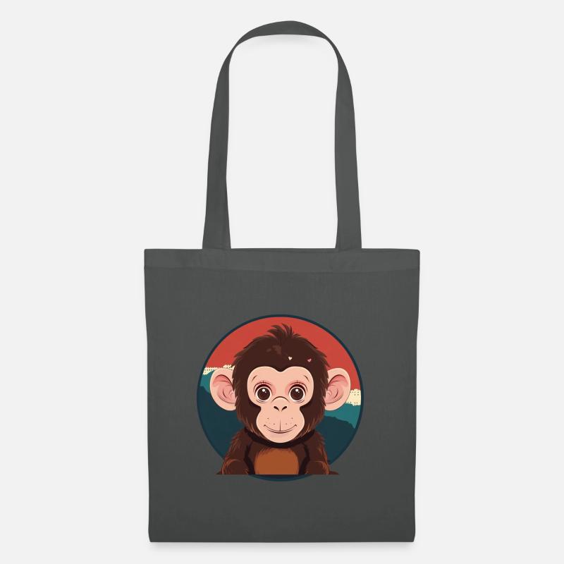 Affe Monkey - Stoffbeutel - Graphite