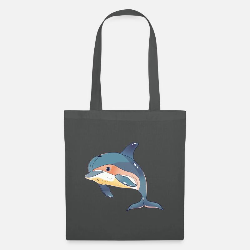 Delfin Delfine Meeresbewohner - Stoffbeutel - Graphite