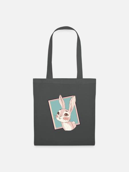 Hasenzahn Osterhase - Stoffbeutel - Graphite