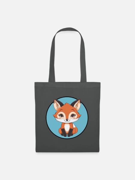 Fuchs Füchse - Stoffbeutel - Graphite