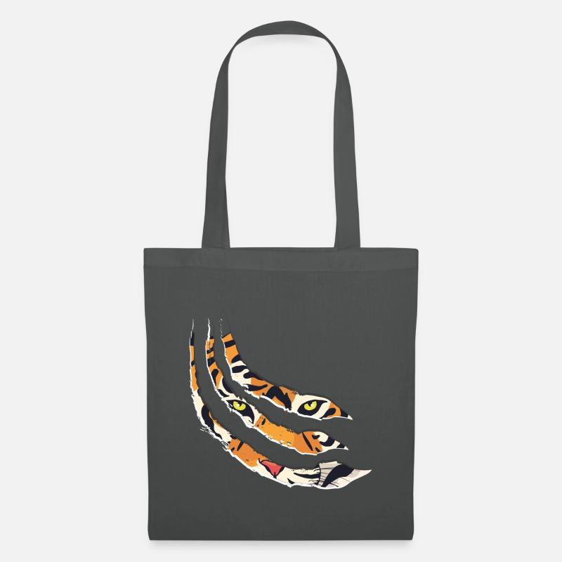 Tiger Kralle Tigermuster Krallen Geschenkidee - Stoffbeutel - Graphite