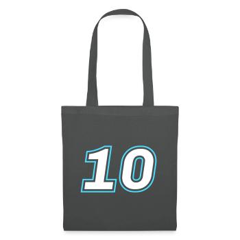 10 symbole de nombre - Sac en tissu - gris graphite - Devant