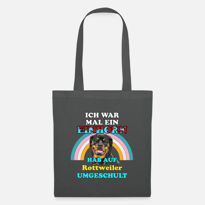 Rottweiler Hund war Einhorn Hundefreunde Hunde - Stoffbeutel - Graphite