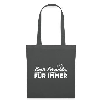Beste Freunde für immer Freundin Freundschaft - Stoffbeutel - Graphite - Vorne