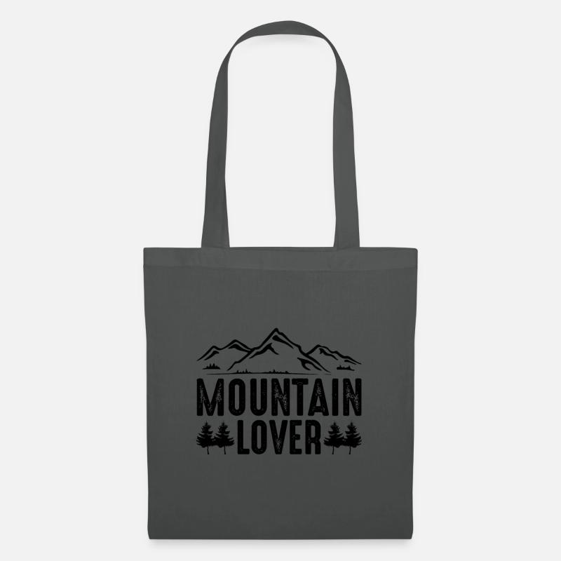 Berge Lover Spruch Mountains - Stoffbeutel - Graphite