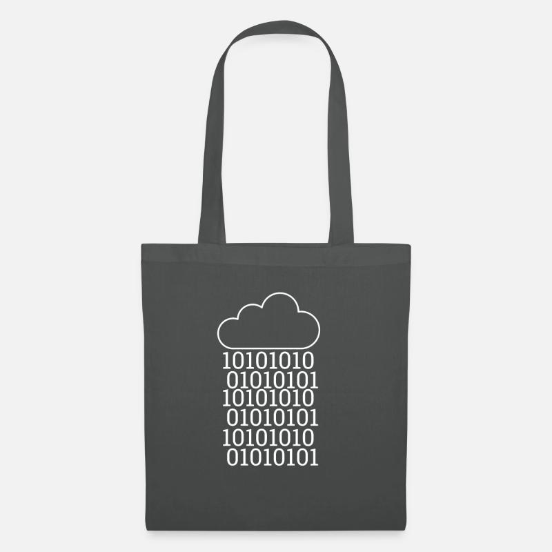 « Cloud raining bits » | Data Science - Sac en tissu - gris graphite