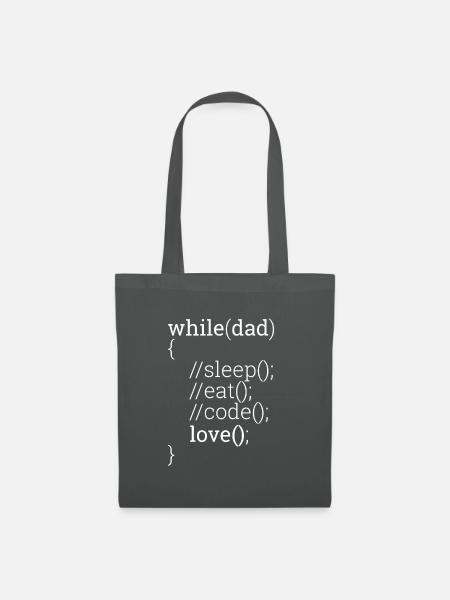 "While dad" | Vater, Programmierer - Stoffbeutel - Graphite
