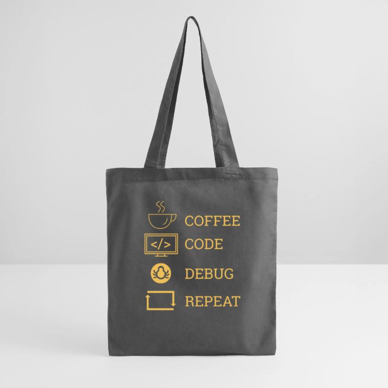 "Coffee Code Debug Repeat" | Programmer Tote Bag