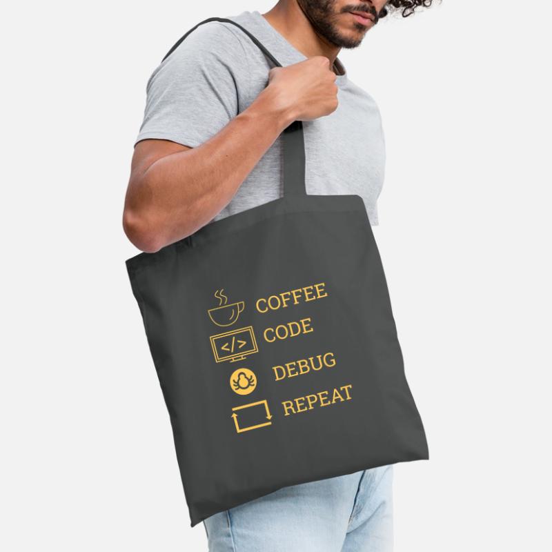 "Coffee Code Debug Repeat" | Programmer Tote Bag