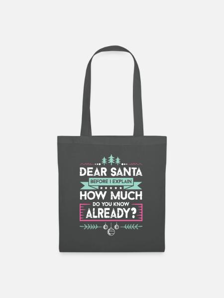 Dear Santa - Stoffbeutel - Graphite