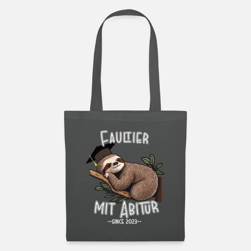 Faultier mit Abitur 2023 - Stoffbeutel - Graphite