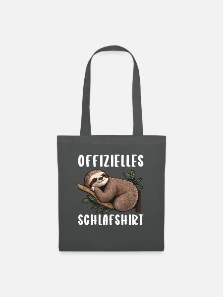 Offizielles Schlafshirt Faultier im Baum - Stoffbeutel - Graphite