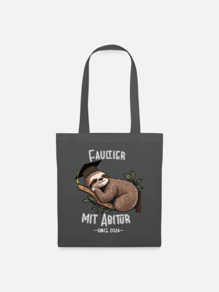 Faultier mit Abitur 2024 - Stoffbeutel - Graphite