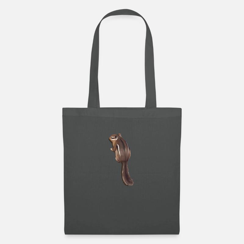 Streifenhörnchen - Stoffbeutel - Graphite