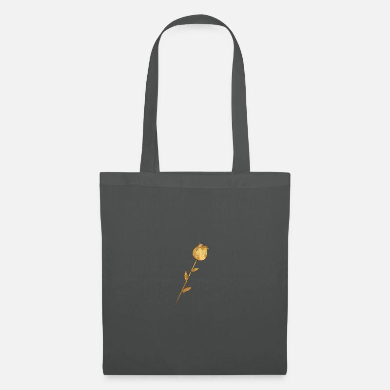 Goldene Rose Blume - Stoffbeutel - Graphite