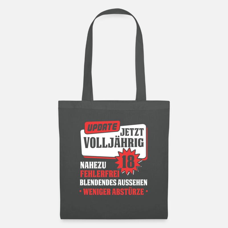 Update Volljährigkeit 18. Geburtstag 18 Geschenk - Stoffbeutel - Graphite