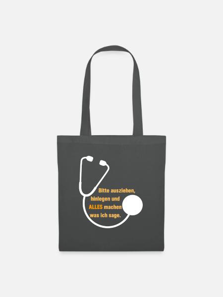 Bitte Ausziehen Lustiger Spruch Arzt Doc Geschenk - Stoffbeutel - Graphite