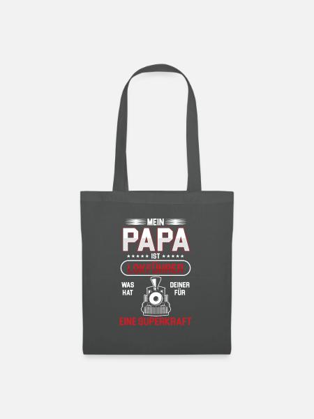 Mein Papa Ist Lokführer Lokomotive Züge Geschenk - Stoffbeutel - Graphite