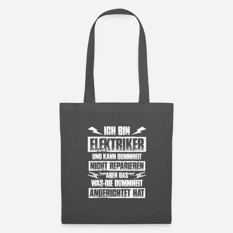 Ich bin Elektriker - Stoffbeutel - Graphite