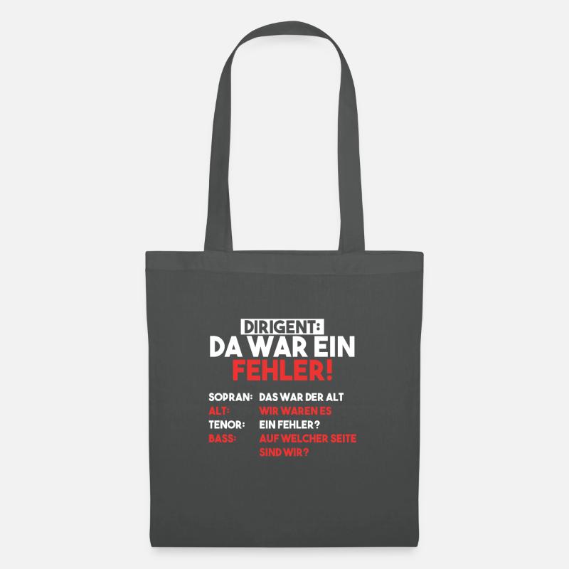 Dirigent Chor Sopran Alt Tenor Chorleiter Geschenk - Stoffbeutel - Graphite