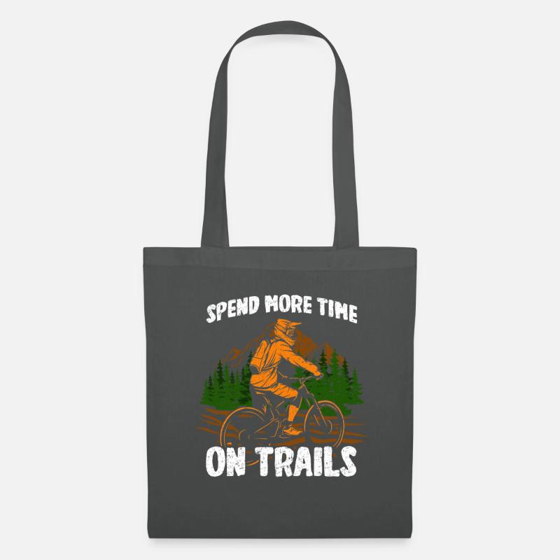 Spend more time on trails - MTB Mountainbike - Stoffbeutel - Graphite