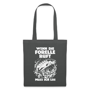 Wenn die Forelle ruft muss ich los - Angler - Stoffbeutel - Graphite - Vorne