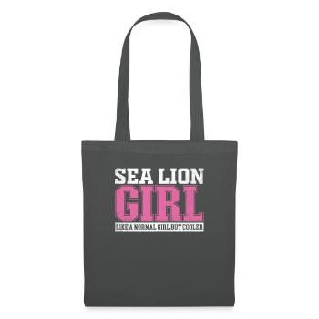 Womens Sea Lion Girl Like A Normal Girl But Cooler - Stoffbeutel - Graphite - Vorne