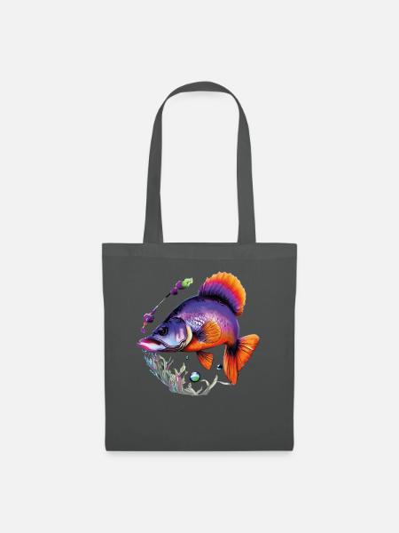 Tauchen Sie ein in die bunte Welt der tropischen Fische - Stoffbeutel - Graphite