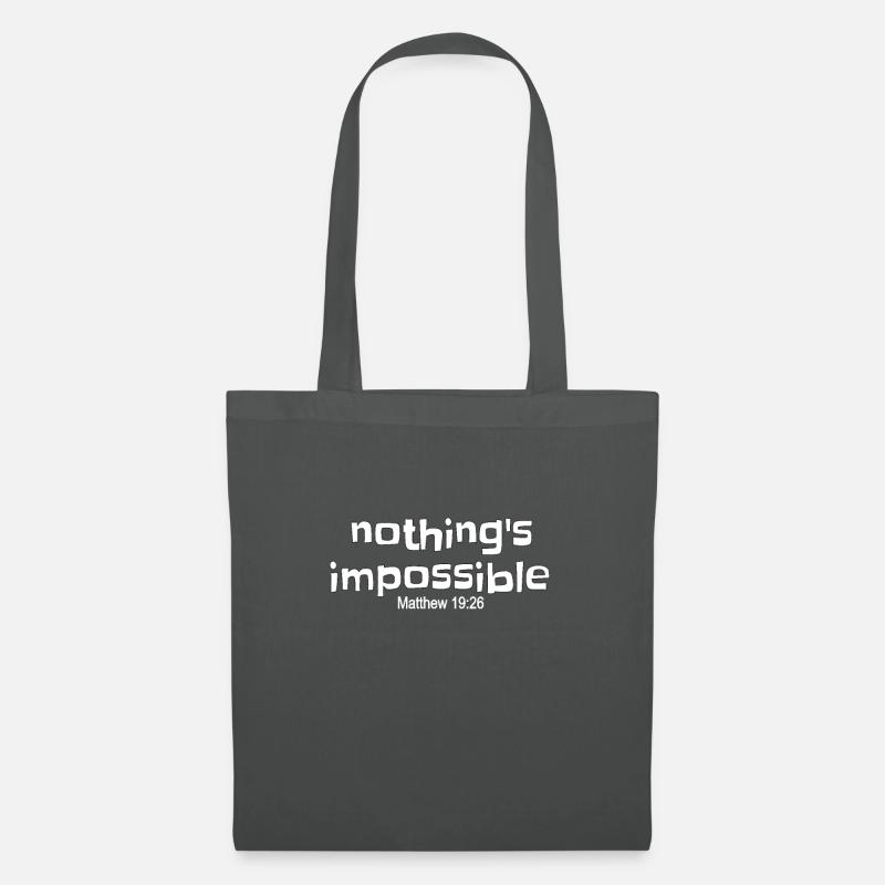 Christliches Design - Nichts ist unmöglich, Matthew - Stoffbeutel - Graphite