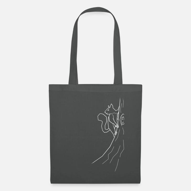 Eichhörnchen - weiß - Stoffbeutel - Graphite