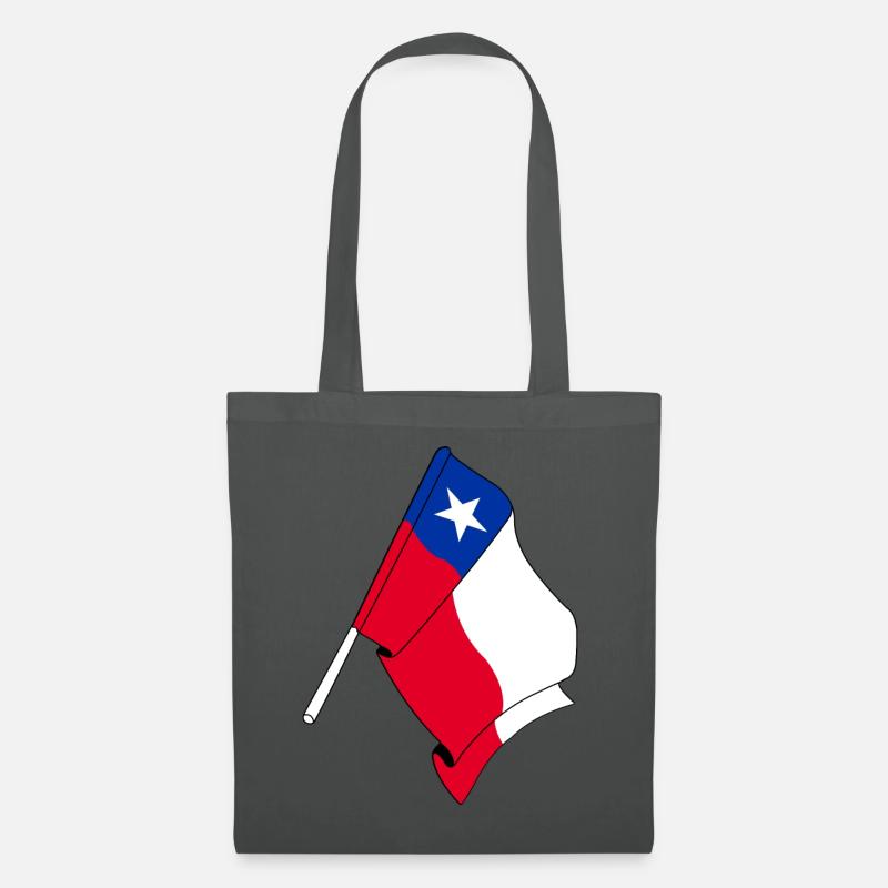 Flagge Chile - Stoffbeutel - Graphite