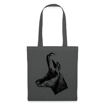 Gamsportrait - Stoffbeutel - Graphite - Vorne