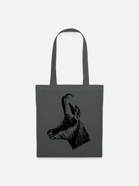 Gamsportrait - Stoffbeutel - Graphite