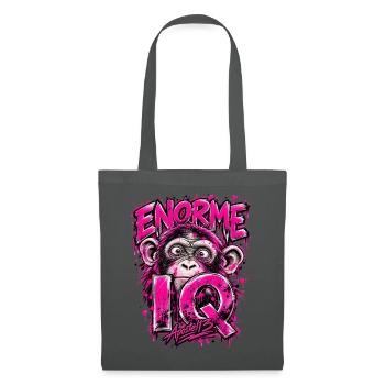 Enormous IQ – Funny Monkey Genius Design - Stoffbeutel - Graphite - Vorne