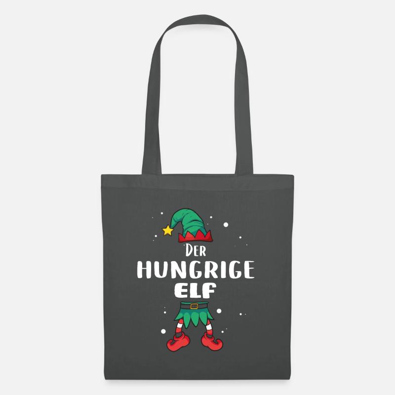 Christmas Elf hungrige Elf x-mas Geschenk - Stoffbeutel - Graphite
