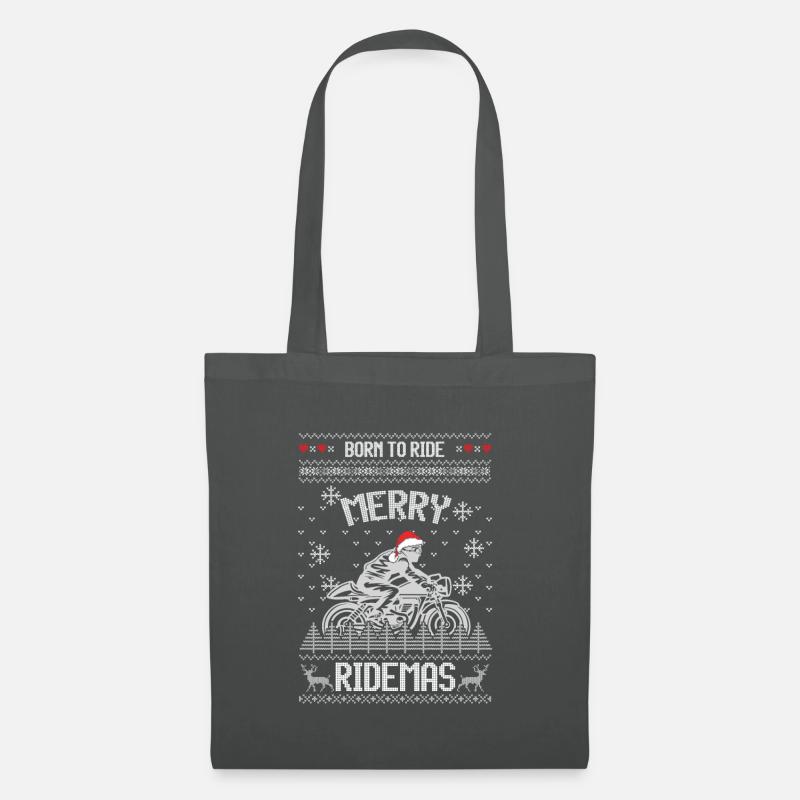 Motorrad Biker Ugly Christmas Sweater Geschenk - Stoffbeutel - Graphite