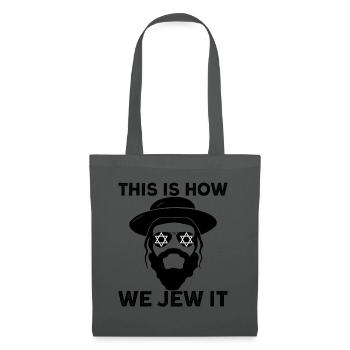 So j�d wir es Chanukah Hanukka j�disch - Stoffbeutel - Graphite - Vorne