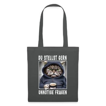 Du stellst gern unnötige Fragen - Stoffbeutel - Graphite - Vorne
