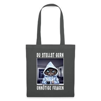 Du stellst gern unnötige Fragen - Stoffbeutel - Graphite - Vorne
