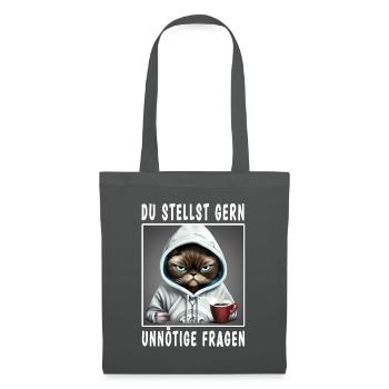 Du stellst gern unnötige Fragen - Stoffbeutel - Graphite - Vorne