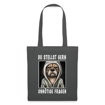 Du stellst gern unnötige Fragen - Stoffbeutel - Graphite - Vorne