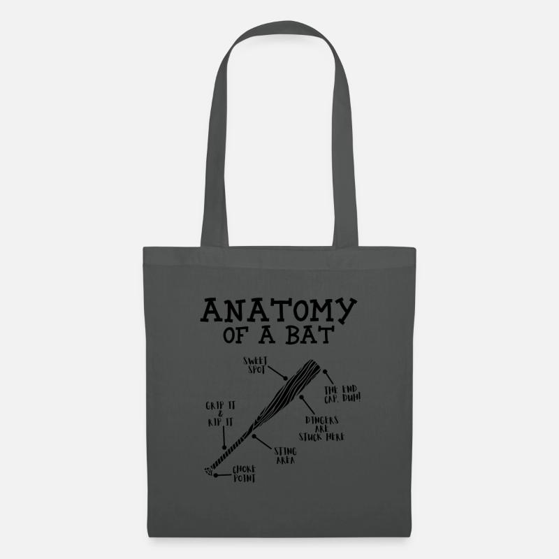 Anatomie eines Fledermaus -Baseballspieler -Baseba - Stoffbeutel - Graphite