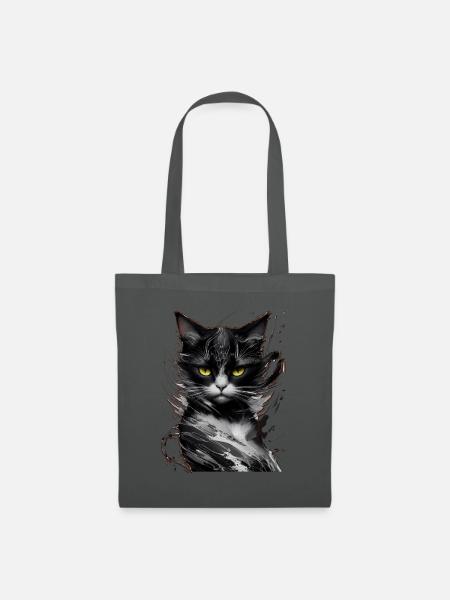 Katze Haustier - Stoffbeutel - Graphite