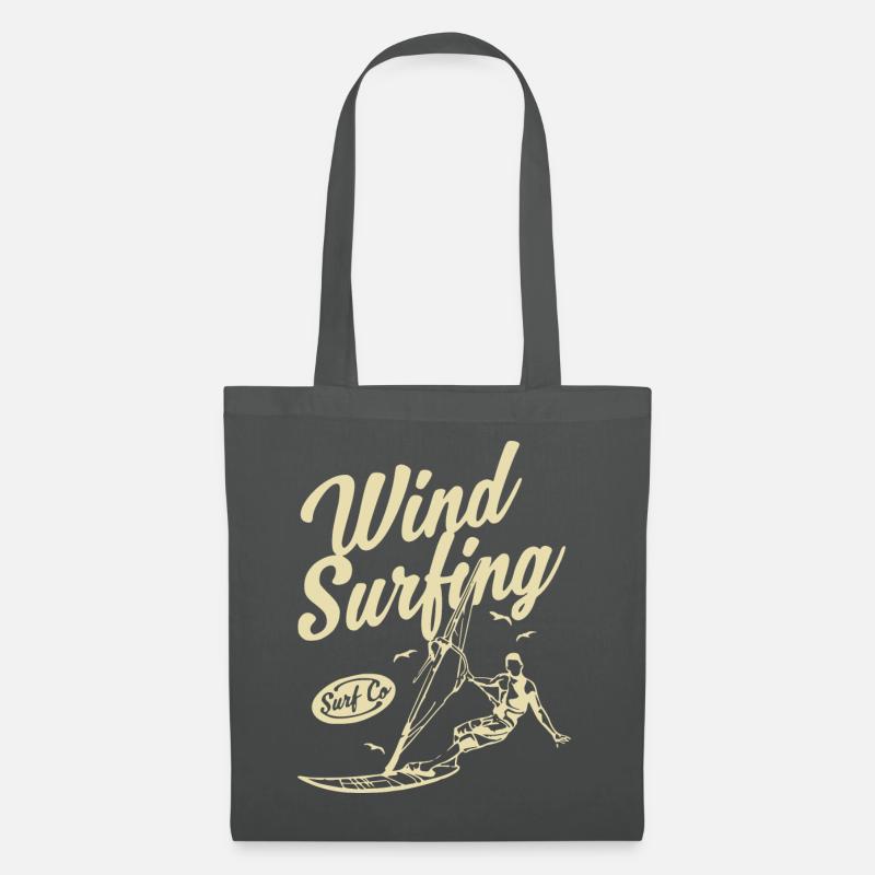 Wind Surfing 1- Wind Surfen - Stoffbeutel - Graphite