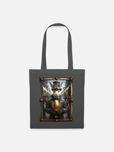 Streampunk - Hase Gemälde Osterhasen - Motiv - Stoffbeutel - Graphite