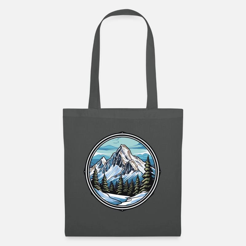 Berge Ski Piste - Stoffbeutel - Graphite