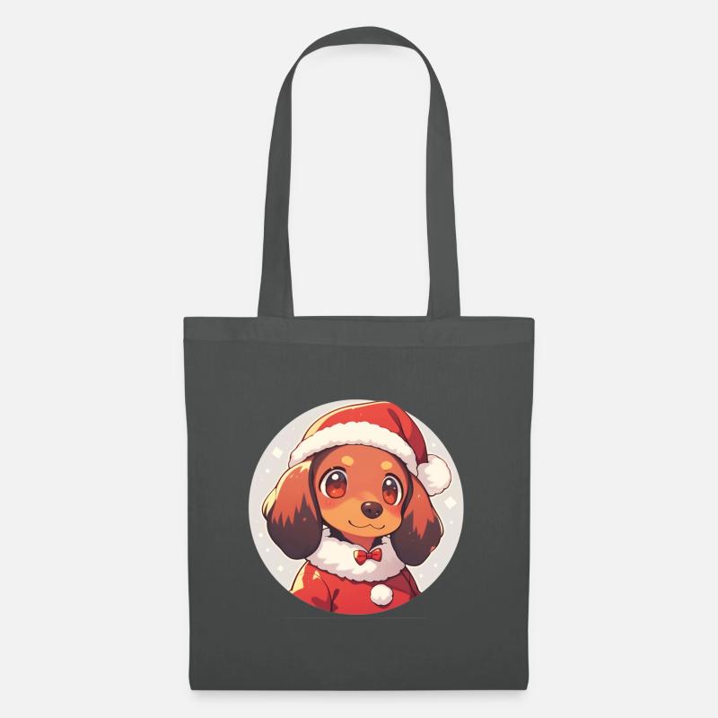 Weihnachtsmotiv Cavalier King Charles Spaniel - Stoffbeutel - Graphite
