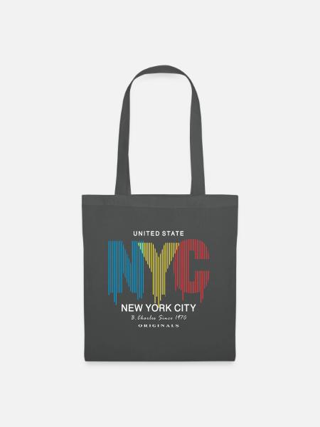 New York NYC Schriftzug - Stoffbeutel - Graphite