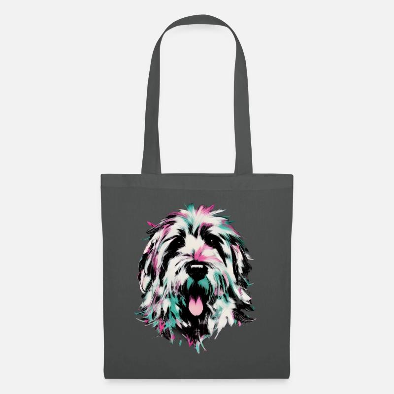 white cockapoo portrait - Stoffbeutel - Graphite