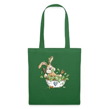Lustiger Hase Salat Vegetarier Vegan Gemüse Humor - Stoffbeutel - Fichte - Vorne